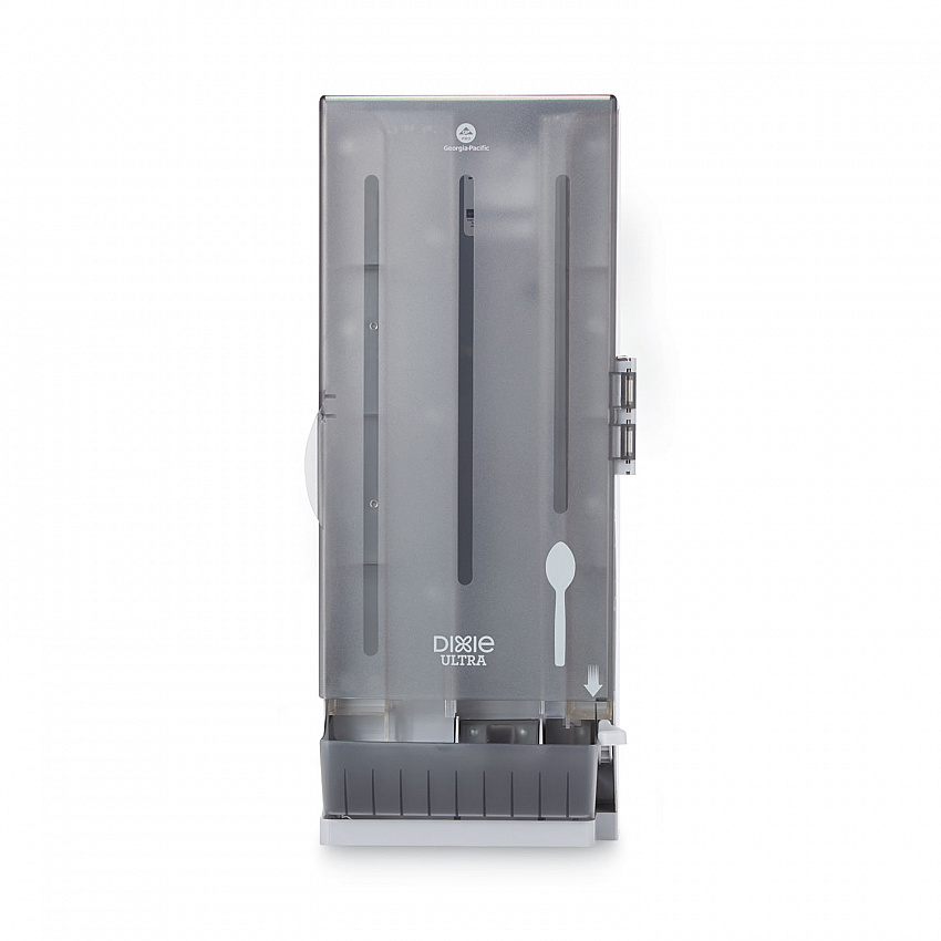 SmartStock Dining Utensil Dispenser, Holds 120 Spoons, 10 x 8.78 x 24.75, Smoke (SSSPD120)