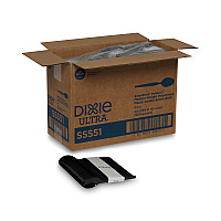 SmartStock Plastic Cutlery Refill, Series-O, Mediumweight Spoon, Black, 40/Pack, 24 Packs/Carton (SSS51)
