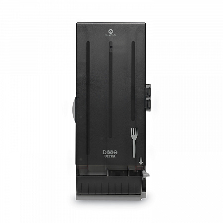 SmartStock Dining Utensil Dispenser, Holds 120 Forks, 10 x 8.78 x 24.75, Translucent Black (SSFD120)