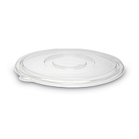 Caterline Pack n' Serve Plastic Lids, Flat Lid, 12" Diameter, Clear, 50/Carton (APB160FLAT)