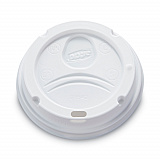 Dome Drink-Thru Lids, Fits 10 oz to 16 oz PerfecTouch Hot Cups/12 oz to 20 oz WiseSize Hot Cups, Plastic, White, 50/Pack (9542500DXPK)