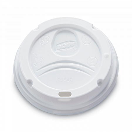 Dome Drink-Thru Lids, Fits 10 oz to 16 oz PerfecTouch Hot Cups/12 oz to 20 oz WiseSize Hot Cups, Plastic, White, 50/Pack (9542500DXPK)