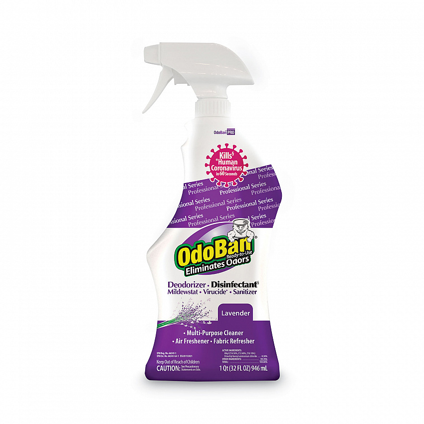 RTU Odor Eliminator and Disinfectant, Lavender, 32 oz Spray Bottle, 12/Carton (910162QC12)