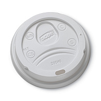 Sip-Through Dome Hot Drink Lids, Fits 10 oz Hot Cups, Plastic, White, 100/Pack (DL9540)