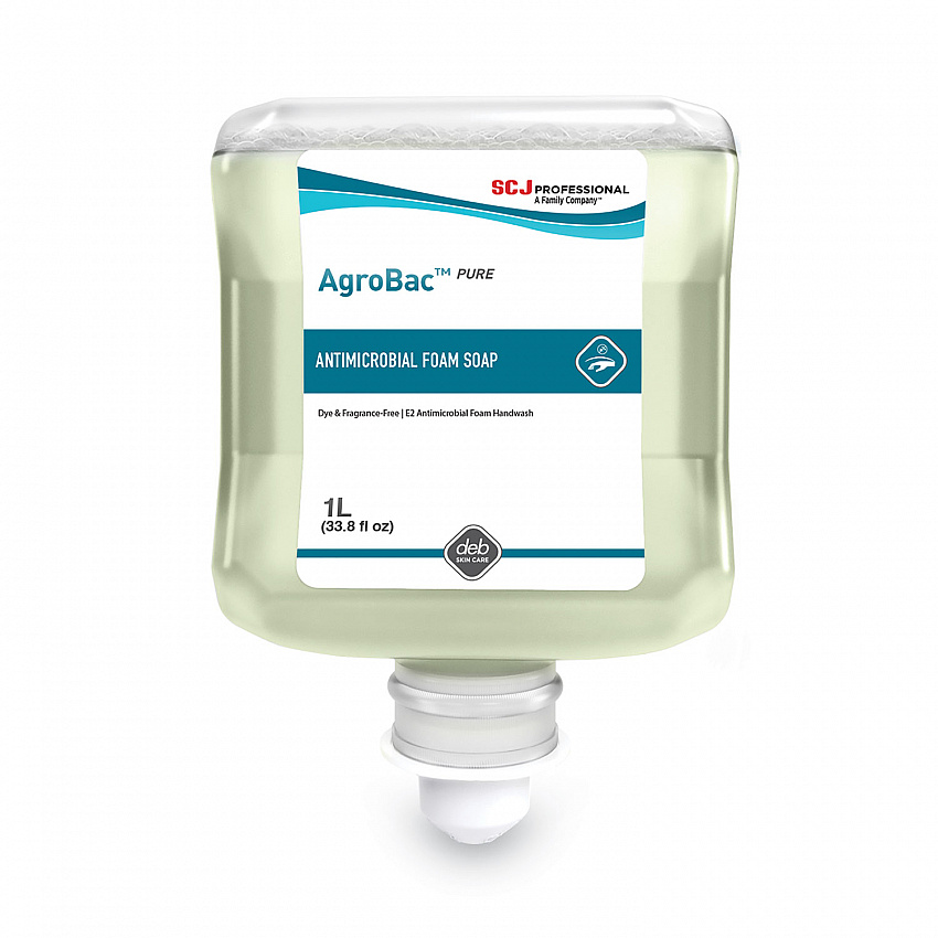 AgroBac Pure Foam Wash Manual Cartridge Refill, Unscented, 1 L, 6/Carton (AGB1L)