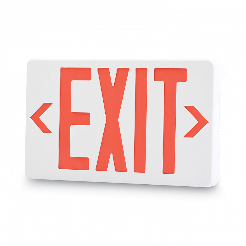LED Exit Sign, Polycarbonate, 12.25 x 2.5 x 8.75, White (07230)