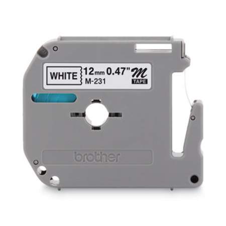 Brother P-Touch M Series Tape Cartridge for P-Touch Labelers, 0.47" x 26.2 ft, Black on White (M231)