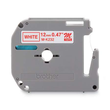 Brother P-Touch M Series Tape Cartridge for P-Touch Labelers, 0.5" x 26.2 ft, Red on White (MK232)