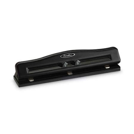 Swingline 11-Sheet Commercial Adjustable Desktop Two- to Three-Hole Punch, 9/32" Holes, Black (74020)