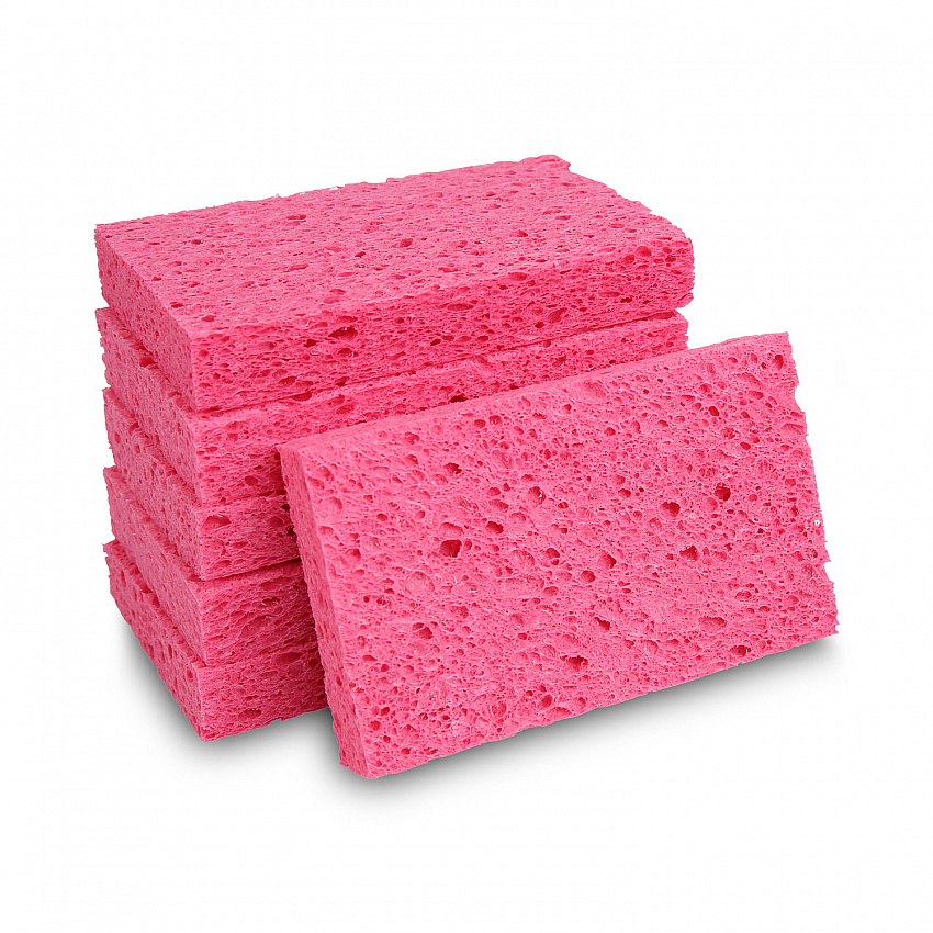 Small Cellulose Sponge, 3.6 x 6.5, 0.9" Thick, Pink, 2/Pack, 24 Packs/Carton (CS1A)