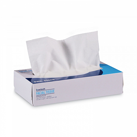 Office Packs Facial Tissue, Flat Box, 2-Ply, White, 100 Sheets/Box, 30 Boxes/Carton (6500B)