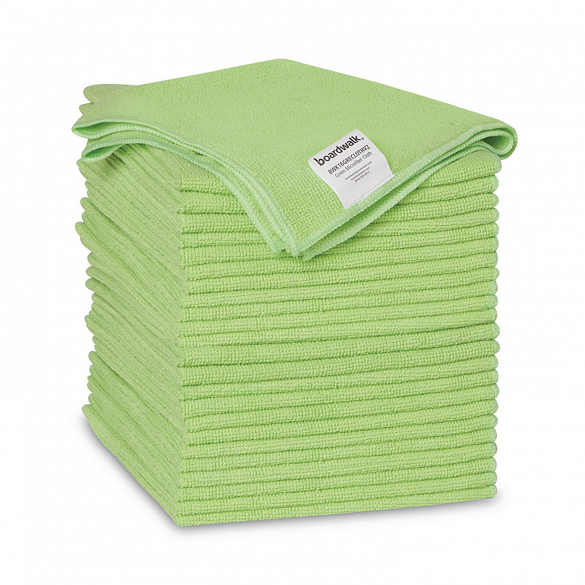 Microfiber Cleaning Cloths, 16 x 16, Green, 24/Pack (16GRECLOTHV2)