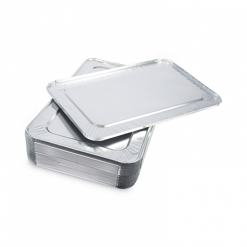 Aluminum Steam Table Pan Lids, Fits Full-Size Deep Pan, 380 Gauge, 0.63" Deep, 12.88 x 20.81, 50/Carton (LIDSTEAMFL)