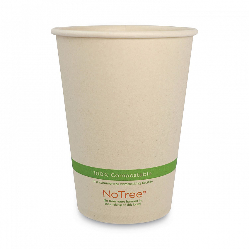 No Tree Paper Bowls, 32 oz, 4.4" Diameter x 5.8" h, Natural, Sugarcane, 500/Carton (BOSU32)