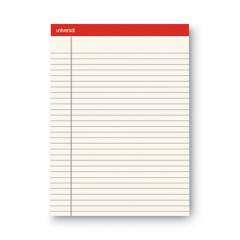 Universal Colored Perforated Ruled Writing Pads, Wide/Legal Rule, 50 Ivory 8.5 x 11 Sheets, Dozen (35882)