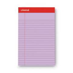 Universal Colored Perforated Ruled Writing Pads, Narrow Rule, 50 Orchid 5 x 8 Sheets, Dozen (35854)