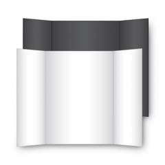 Eco Brites Two Cool Tri-Fold Poster Board, 36 x 48, Black/White, 6/Carton (27135)