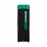 Sustain Decorative Refuse with Recycling Lid, 15 gal, Metal/Plastic, Black/Green (2078991)