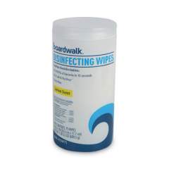 Boardwalk Disinfecting Wipes, 8 x 7, Lemon Scent, 75/Canister, 6 Canisters/Carton (455W75)