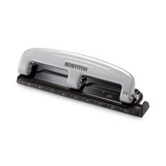 Bostitch 12-Sheet EZ Squeeze Three-Hole Punch, 9/32" Holes, Black/Silver (2101)