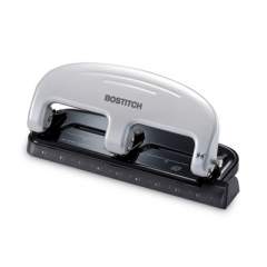 Bostitch 20-Sheet EZ Squeeze Three-Hole Punch, 9/32" Holes, Black/Silver (2220)