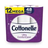 Cottonelle Ultra ComfortCare Toilet Paper, Soft Tissue, Mega Rolls, Septic Safe, 2 Ply, White, 284 Sheets/Roll, 12 Rolls (48596)