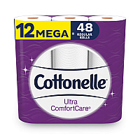 Ultra ComfortCare Toilet Paper, Soft Bath Tissue, Mega Rolls, Septic Safe, 2-Ply, White, 284 Sheets/Roll, 12 Rolls/Pack (48596PK)