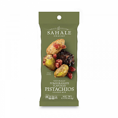 Glazed Mixes, Pomegranate Pistachio Almond, 1.5 oz Pouch, 18/Carton (00019)