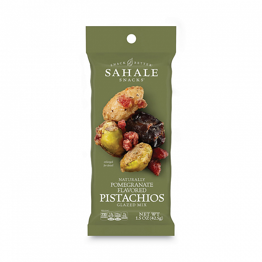 Glazed Mixes, Pomegranate Pistachio Almond, 1.5 oz Pouch, 18/Carton (00019)