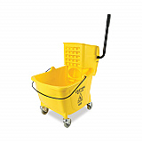 Pro-Pac Side-Squeeze Wringer/Bucket Combo, 35 qt, Yellow/Silver (2635COMBOYEL)
