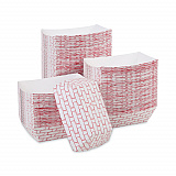 Paper Food Baskets, 1 lb Capacity, Red/White, 1,000/Carton (30LAG100)