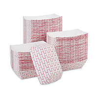 Paper Food Baskets, 1 lb Capacity, Red/White, 1,000/Carton (30LAG100)