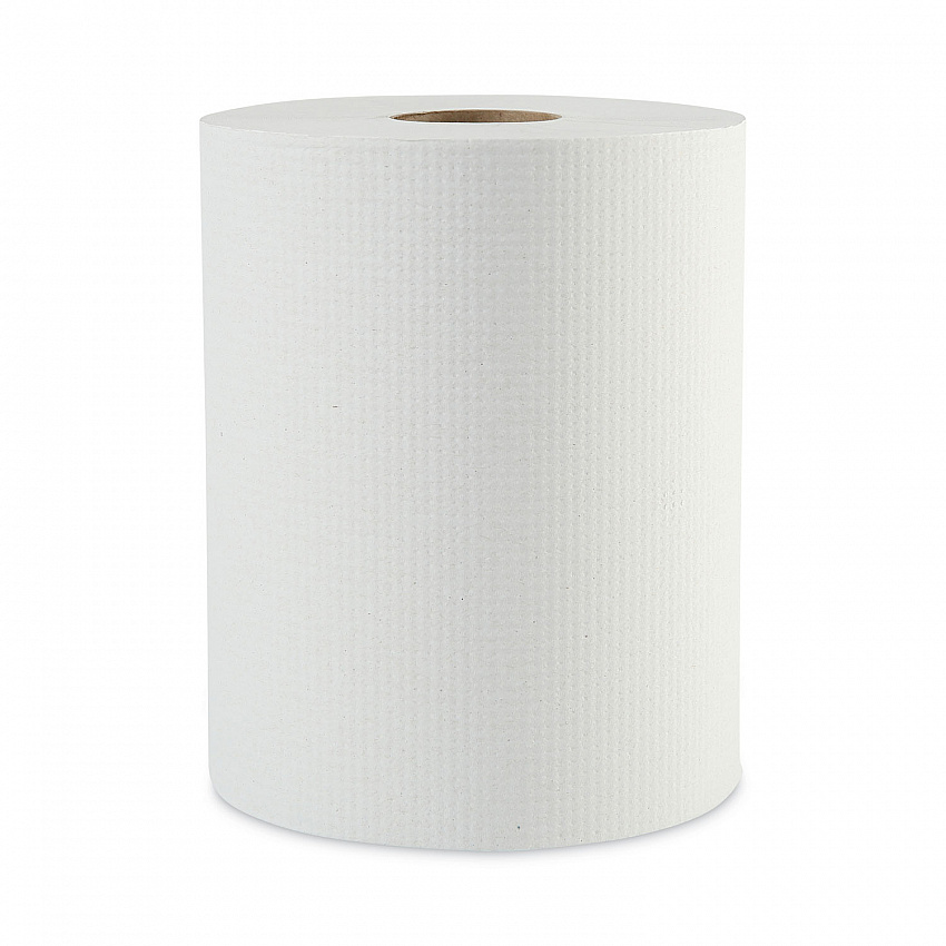 Hardwound Paper Towels, 1-Ply, 8" x 600 ft, White, 2" Core, 12 Rolls/Carton (6261B)