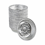Round Aluminum To-Go Containers, 250 Gauge, 24 oz, 7" Diameter x 1.47" h, Silver, 500/Carton (ROUND7)