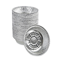 Round Aluminum To-Go Containers, 250 Gauge, 24 oz, 7" Diameter x 1.47" h, Silver, 500/Carton (ROUND7)