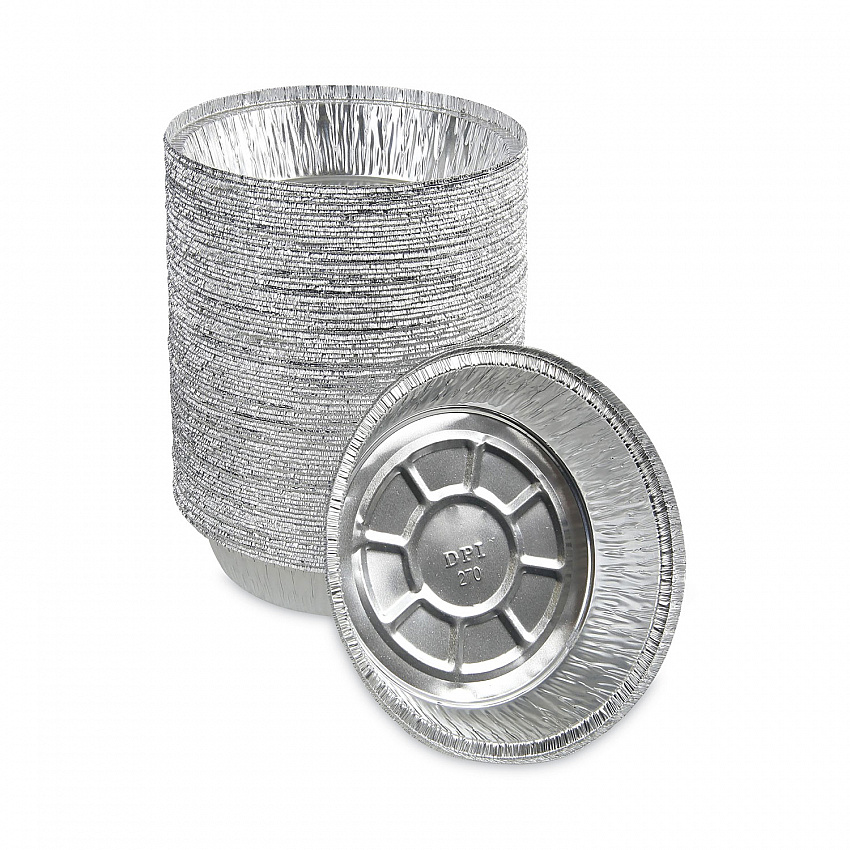 Round Aluminum To-Go Containers, 250 Gauge, 24 oz, 7" Diameter x 1.47" h, Silver, 500/Carton (ROUND7)