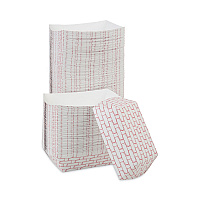 Paper Food Baskets, 3 lb Capacity, Red/White, 500/Carton (30LAG300)