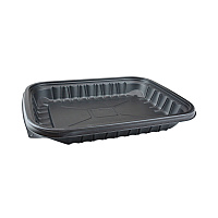 EarthChoice Entree2Go Takeout Container, 48 oz, 11.8 x 8.8 x 1.61, Black, Plastic, 200/Carton (YCNB12X94800)