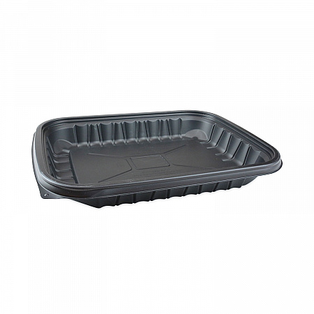 EarthChoice Entree2Go Takeout Container, 48 oz, 11.8 x 8.8 x 1.61, Black, Plastic, 200/Carton (YCNB12X94800)
