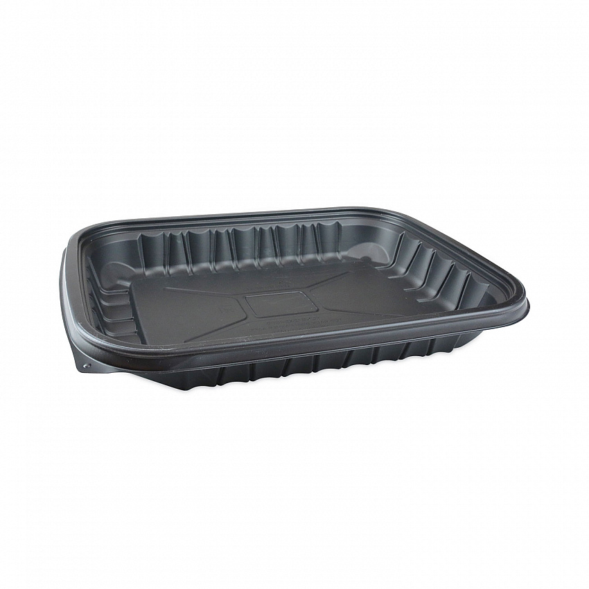 EarthChoice Entree2Go Takeout Container, 48 oz, 11.8 x 8.8 x 1.61, Black, Plastic, 200/Carton (YCNB12X94800)