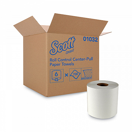 Essential Roll Center-Pull Towels, 1-Ply, 8 x 12, White, 700/Roll, 6 Rolls/Carton (01032)