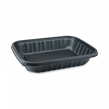 EarthChoice Entree2Go Takeout Container, 64 oz, 11.8 x 8.8 x 2.1, Black, Plastic, 200/Carton (YCNB12X96400)