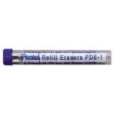 Eraser Refills for Pentel Champ, e-sharp, Jolt, Icy and Quicker Clicker Pencils, Cylindrical Rod, White, 5/Tube (PDE1)