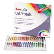 Pentel Oil Pastel Set With Carrying Case, 36 Assorted Colors, 0.38 dia x 2.38", 36/Pack (PHN36)