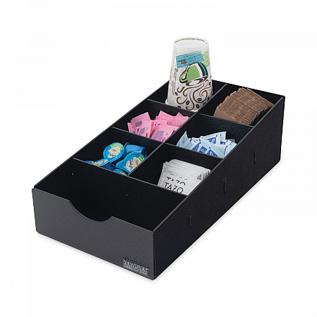 Condiment Caddy, 7 Compartments, 8.75 x 16 x 5.25, Black (VFCC169)