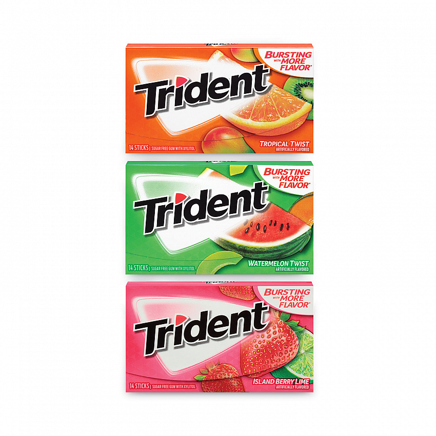 Sugar-Free Gum, Fruit Variety, 14 Pieces/Pack, 20 Packs/Carton (22000891)