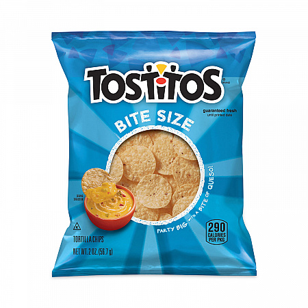 Bite Size Tortilla Chips, 2 oz Bag, 64 Bags/Carton (29500067)