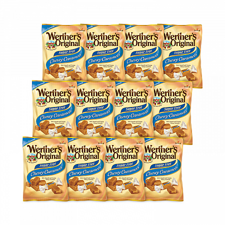 Sugar Free Chewy Caramel Candy, 1.46 oz Bag, 12 Bags/Carton (30200005)