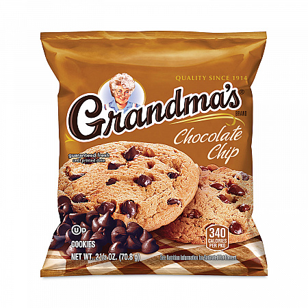 Homestyle Chocolate Chip Cookies, 2.5 oz Pack, 2 Cookies/Pack, 60 Packs/Carton (29500060)