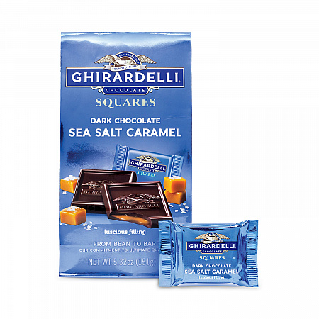 Dark and Sea Salt Caramel Chocolate Squares, 5.32 oz Bag, 3/Pack (30001023)
